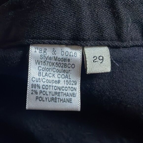 Rag & Bone Black High Rise Raw Hem Jeans - Picture 7 of 10